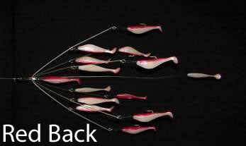 20 inch 4 arm Umbrella Rig with Parachute and 9 inch shads Ready